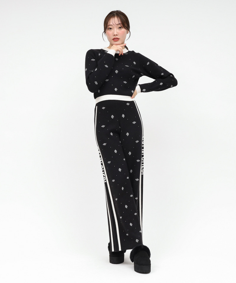 アソートジャガードニットワイドパンツ 詳細画像 その他 3