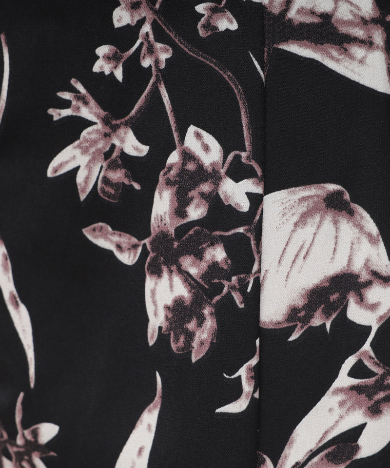 フラワープリントコルセット風シャツワンピース 詳細画像 ブラック 9