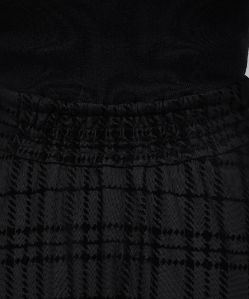 配色リボンフロッキーチェックドッキングワンピース 詳細画像 ブラック 7