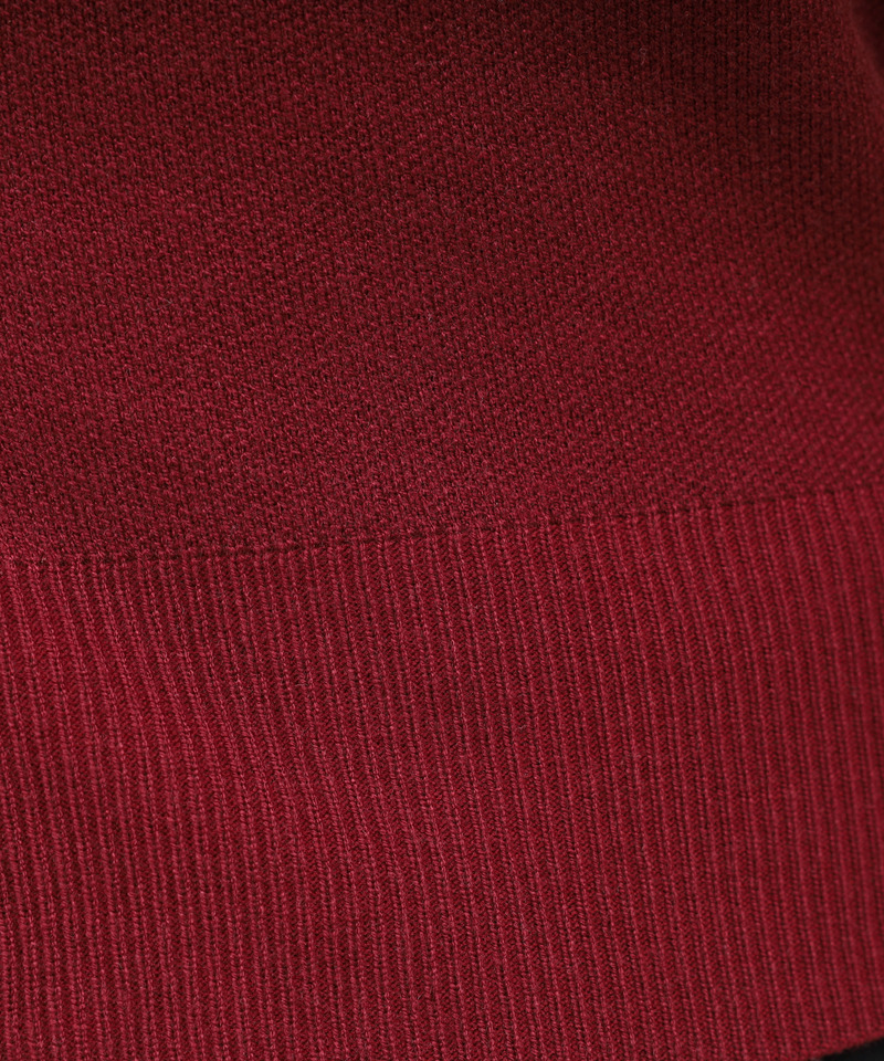 リボン刺しゅうVネックニットカーデトップス 詳細画像 ボルドー 8