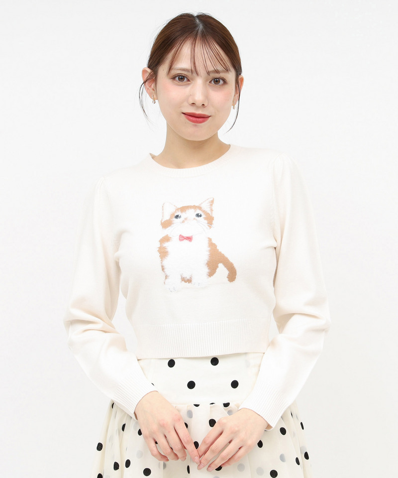 アニマルニットトップス 詳細画像 オフホワイト 1