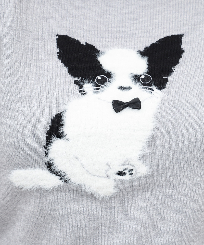 アニマルニットトップス 詳細画像 グレー 2