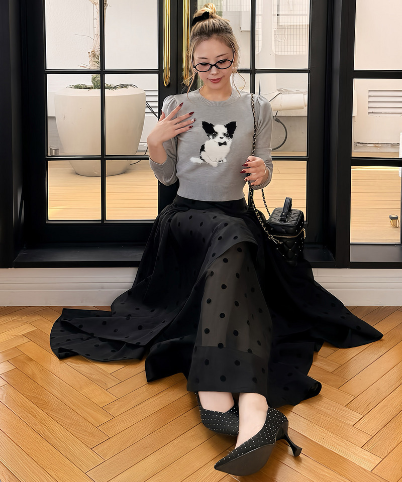 アニマルニットトップス 詳細画像 グレー 3