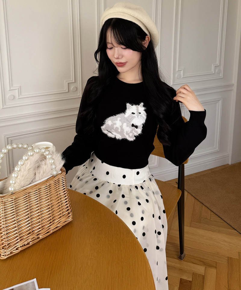 アニマルニットトップス 詳細画像 ブラック 10