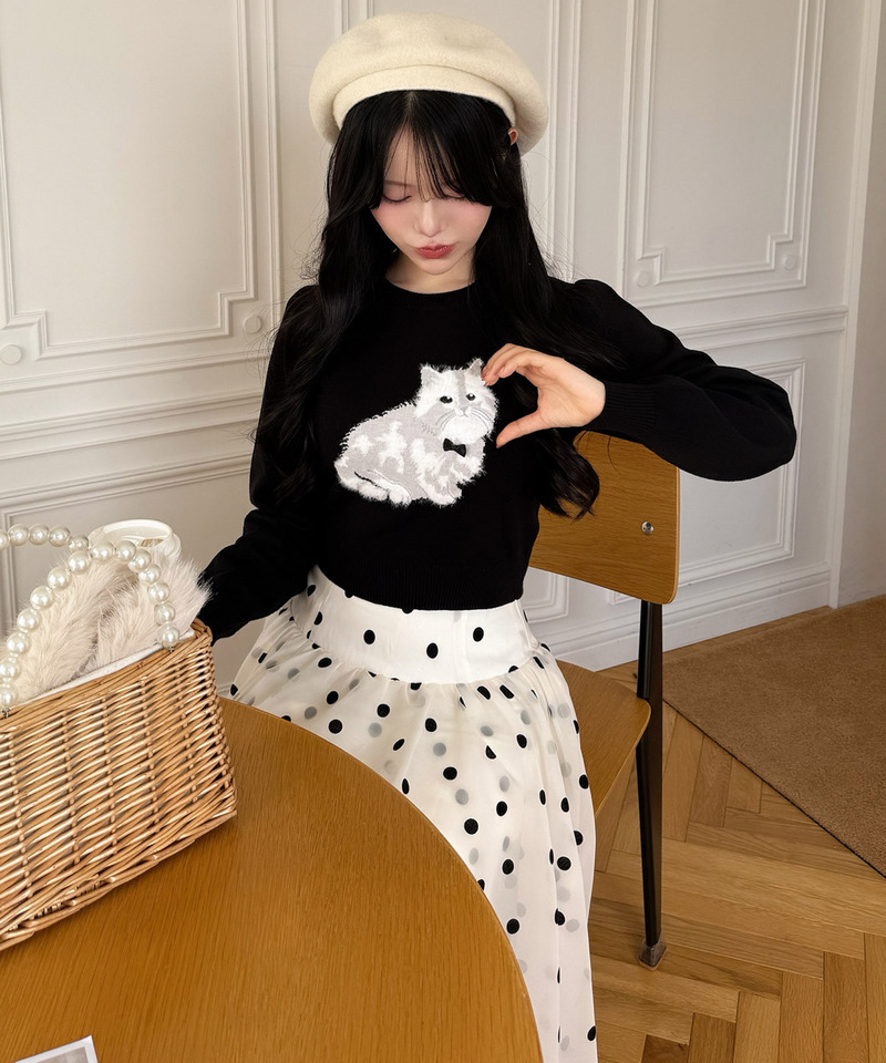 アニマルニットトップス 詳細画像 ブラック 11