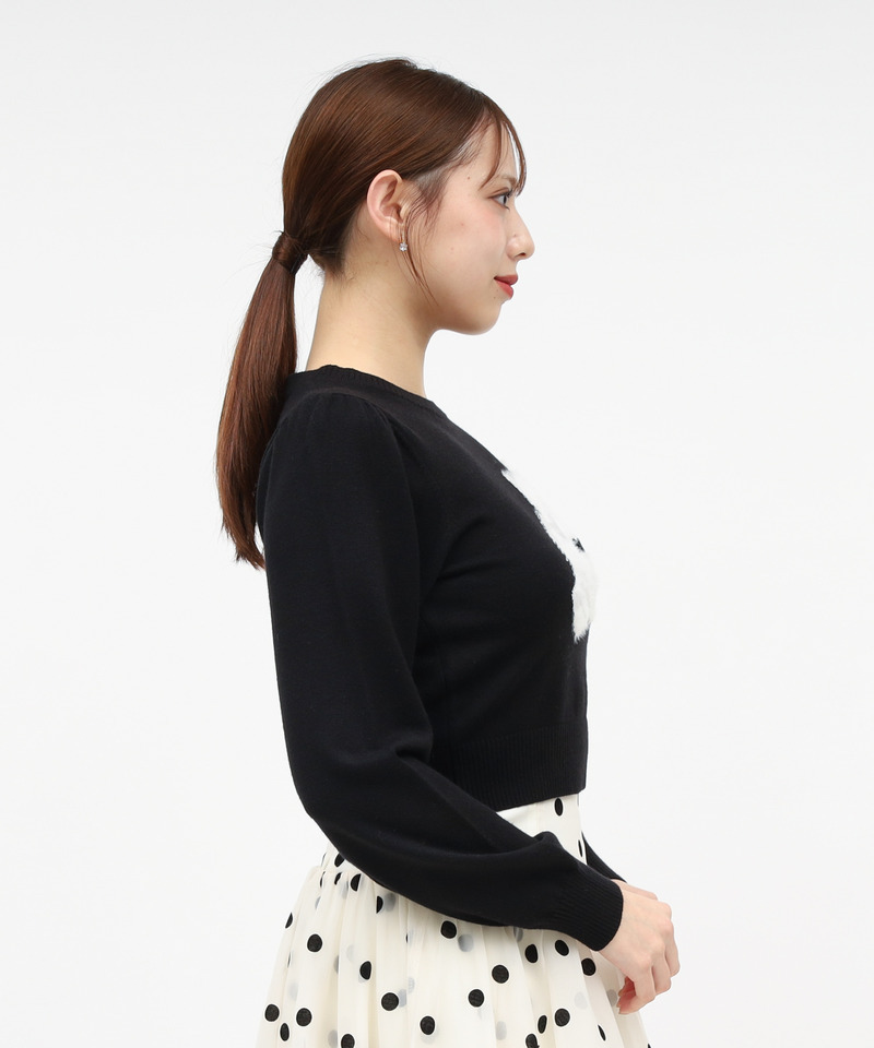 アニマルニットトップス 詳細画像 ブラック 3