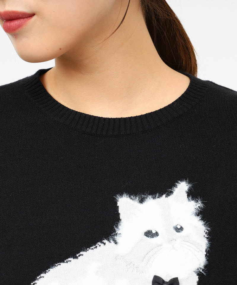 アニマルニットトップス 詳細画像 ブラック 5