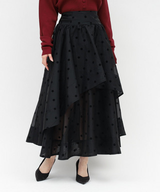 シアードットフレアスカート