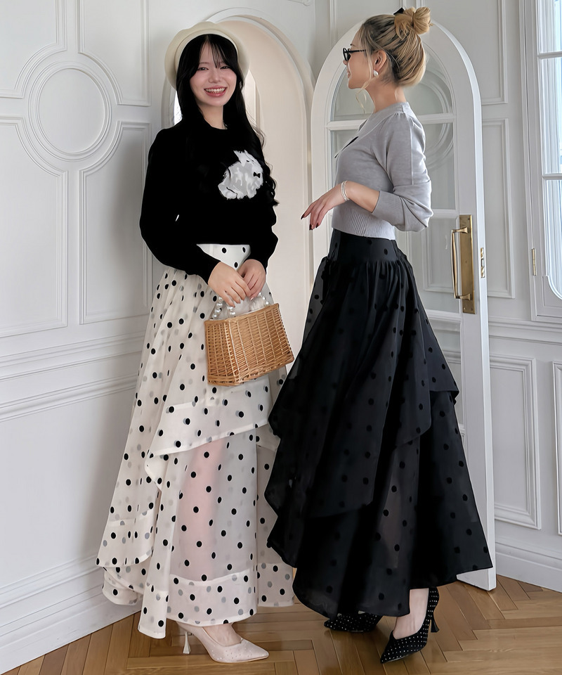 シアードットフレアスカート 詳細画像 オフホワイト 10