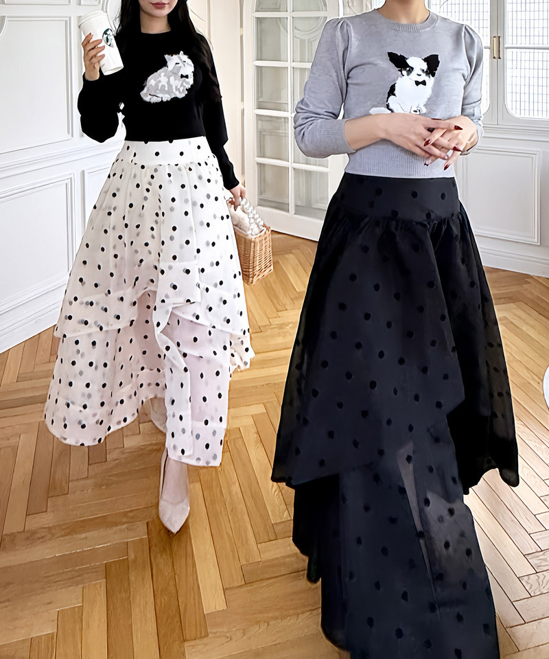 シアードットフレアスカート 詳細画像 オフホワイト 11