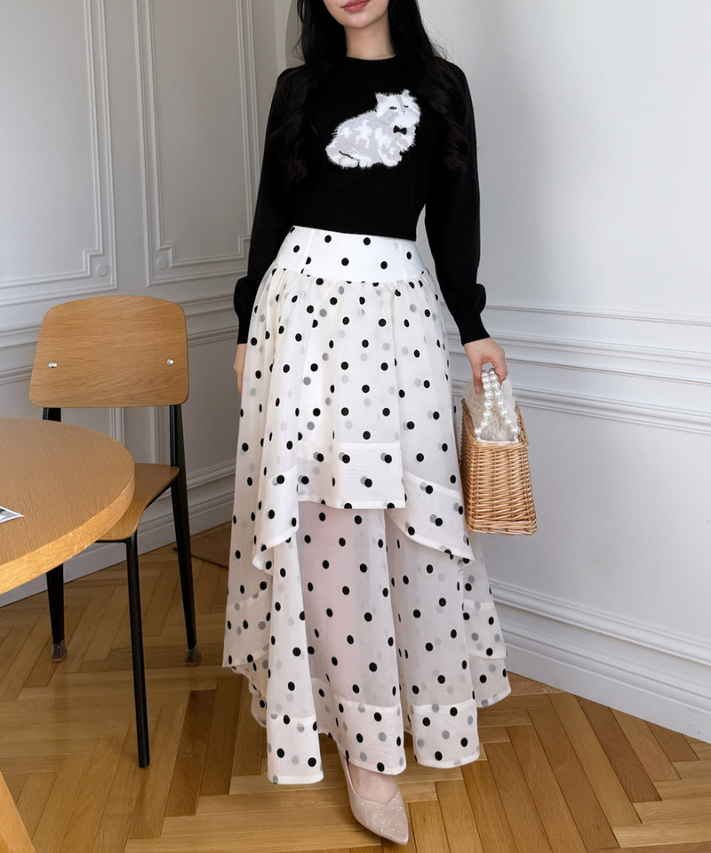 シアードットフレアスカート 詳細画像 オフホワイト 13