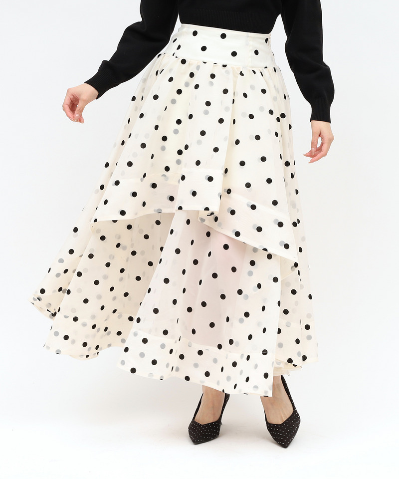 シアードットフレアスカート 詳細画像 オフホワイト 2