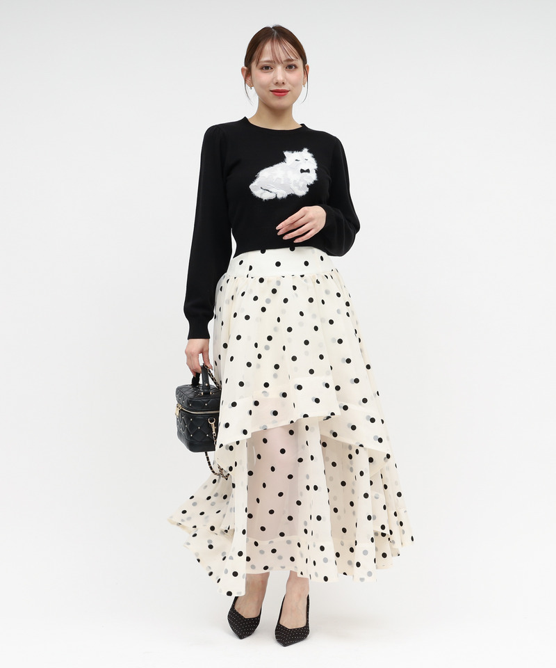 シアードットフレアスカート 詳細画像 オフホワイト 9