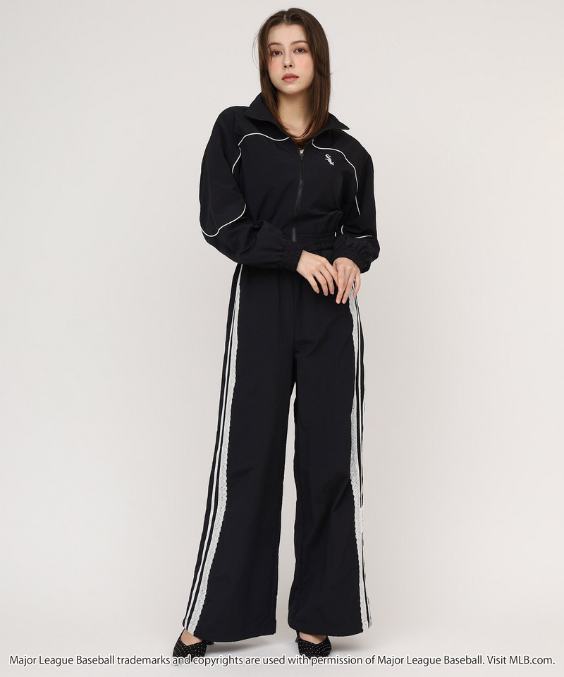 【GirlsAward2025 A/W 小川 桜花様着用】【MLB】トラックジャケット/レースラインパンツセットアップ 詳細画像 ブラック 1
