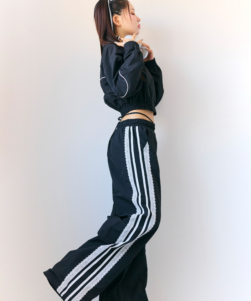 【GirlsAward2025 A/W 小川 桜花様着用】【MLB】トラックジャケット/レースラインパンツセットアップ 詳細画像 ブラック 12