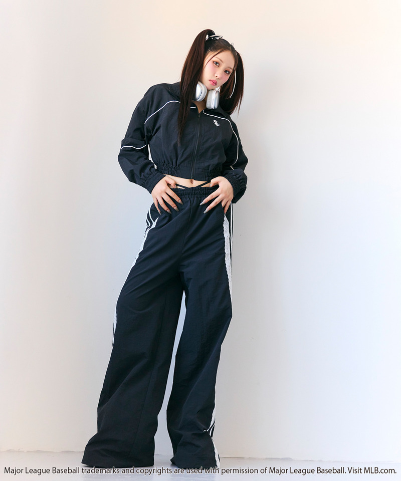 【GirlsAward2025 A/W 小川 桜花様着用】【MLB】トラックジャケット/レースラインパンツセットアップ 詳細画像 ブラック 13