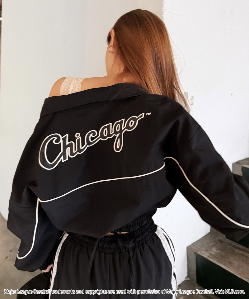 【GirlsAward2025 A/W 小川 桜花様着用】【MLB】トラックジャケット/レースラインパンツセットアップ 詳細画像 ブラック 8