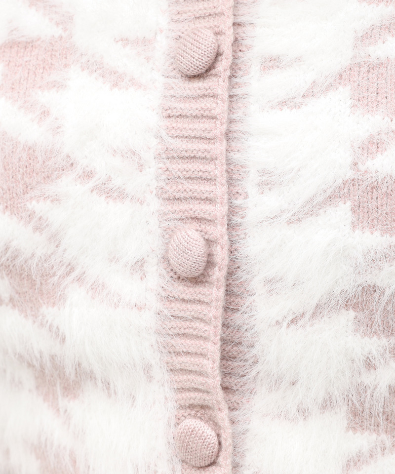 2way千鳥シャギーアンサンブルニットミニワンピース 詳細画像 ピンク 7