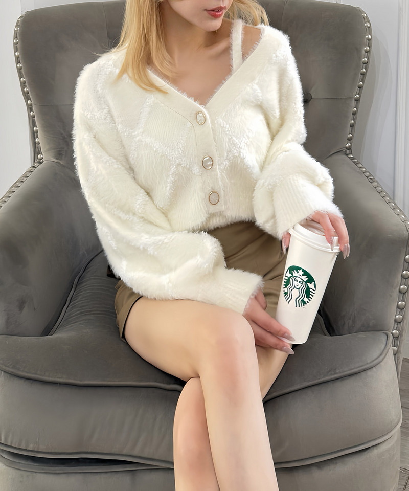 シャギーチェックアンサンブル 詳細画像 オフホワイト 10