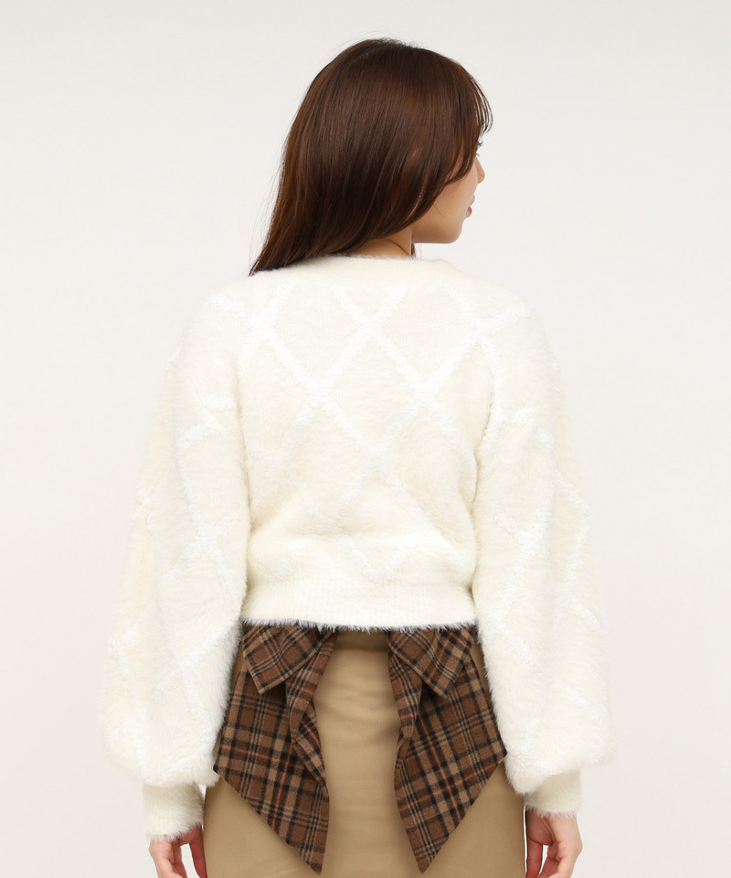 シャギーチェックアンサンブル 詳細画像 オフホワイト 3
