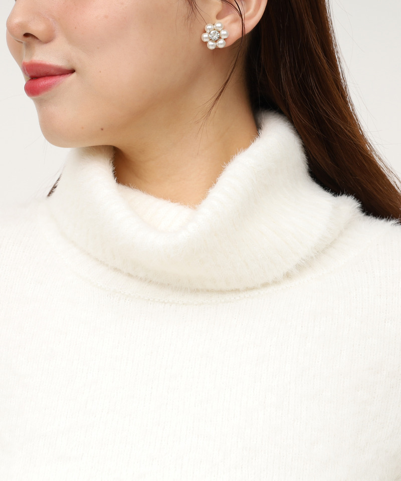 コールドショルダーシャギーニットトップス 詳細画像 オフホワイト 5