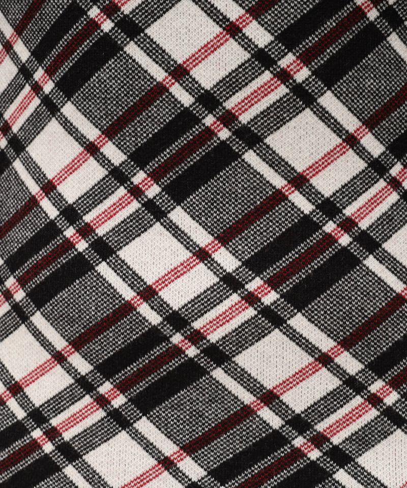 チェックレイヤードヘムファーニットミニワンピース 詳細画像 ブラック 7