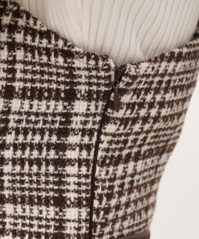 ショルダーリボンチェックワイドオールインワン 詳細画像 ブラウン 7