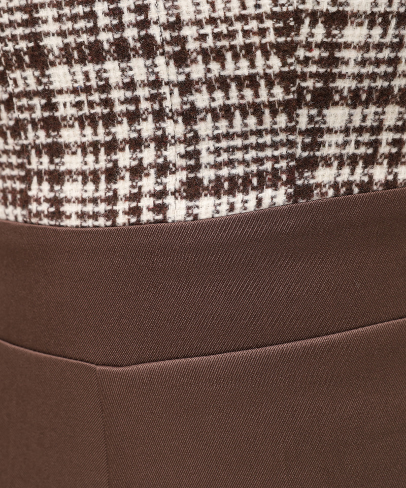 ショルダーリボンチェックワイドオールインワン 詳細画像 ブラウン 8