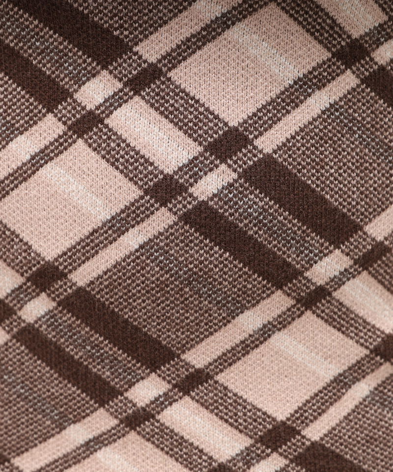 リボンチェックシャギーボレロアンサンブル 詳細画像 モカ 6