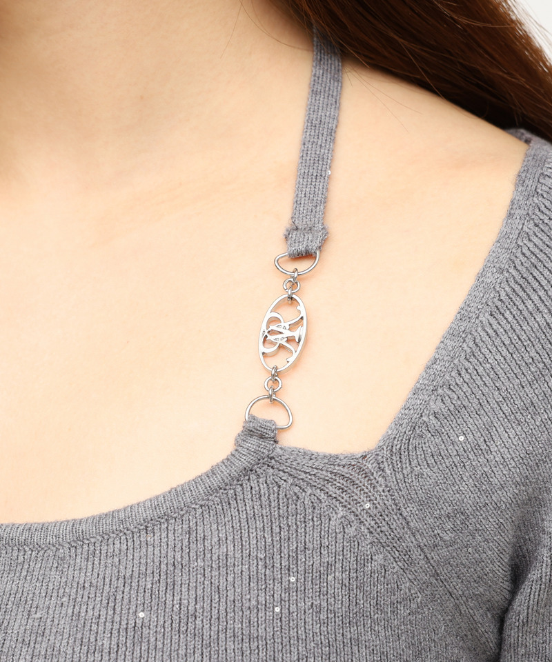 スパンコールニットタイトワンピース 詳細画像 グレー 5