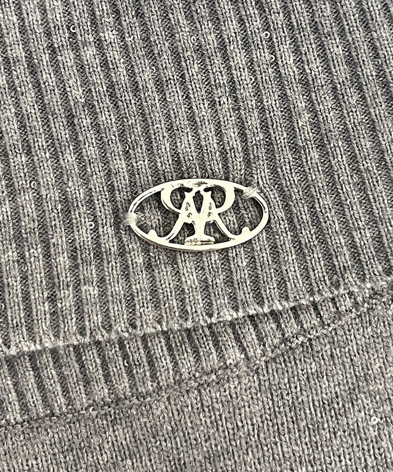 スパンコールニットオフショルトップス 詳細画像 グレー 4