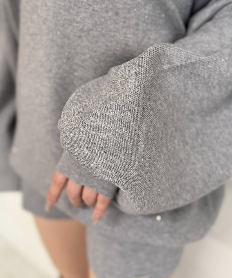 スパンコールニットオフショルトップス 詳細画像 グレー 5