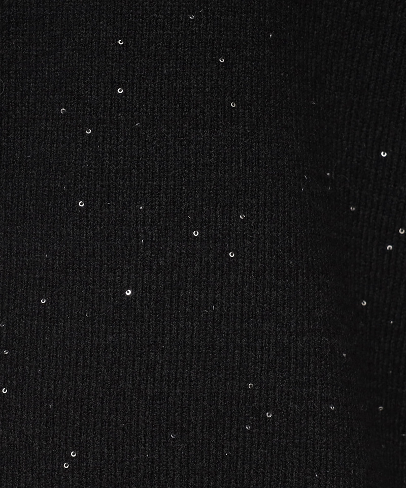 スパンコールニットオフショルトップス 詳細画像 ブラック 7