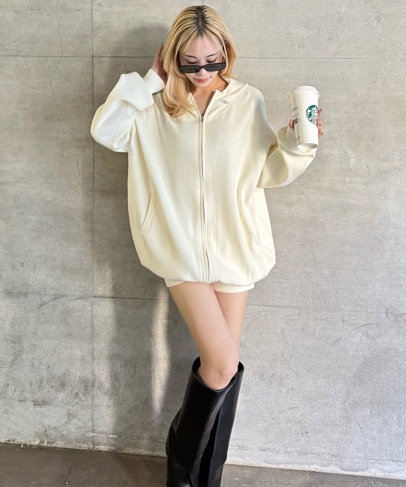 スパンコールニットパーカー 詳細画像 オフホワイト 1