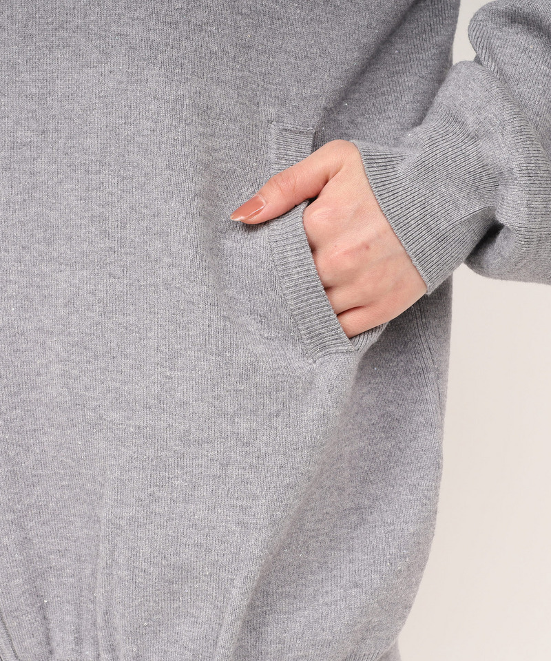 スパンコールニットパーカー 詳細画像 グレー 6