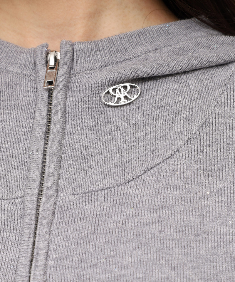 スパンコールニットパーカー 詳細画像 グレー 7