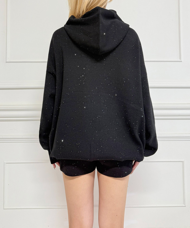 スパンコールニットパーカー 詳細画像 ブラック 3