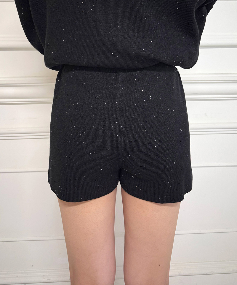 スパンコールニットショートパンツ 詳細画像 ブラック 4