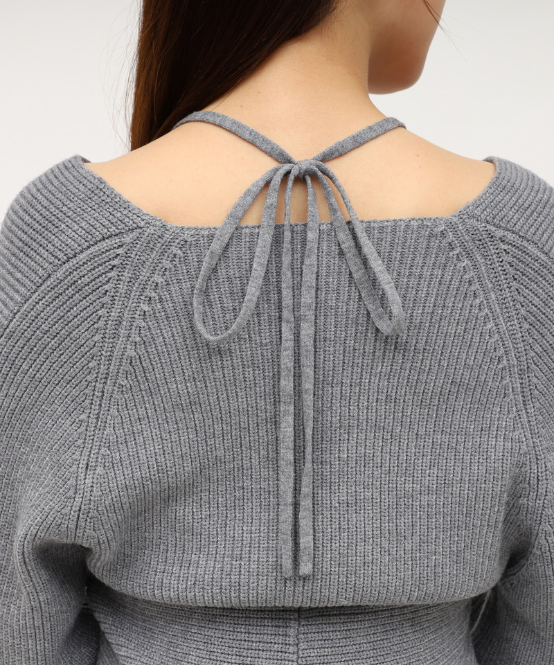 フロントカシュクールニットトップス 詳細画像 グレー 5