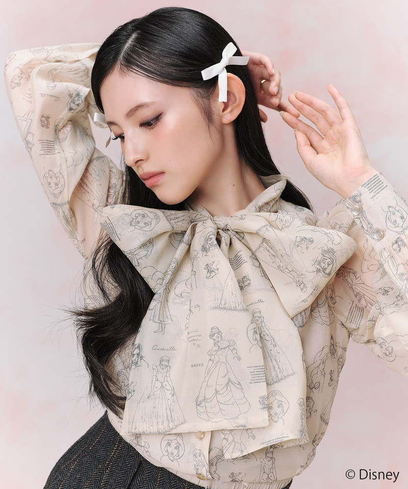 【Disney】プリンセス/リボンシアーブラウス 詳細画像 ベージュ 2