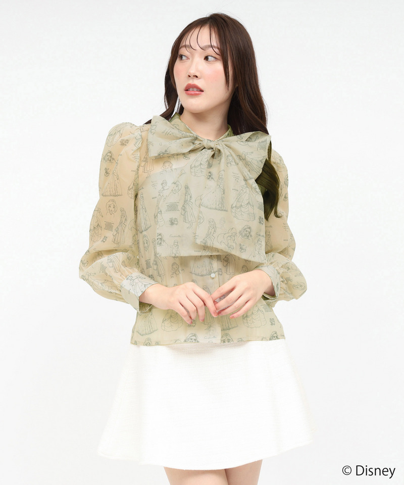 【Disney】プリンセス/リボンシアーブラウス 詳細画像 ベージュ 4