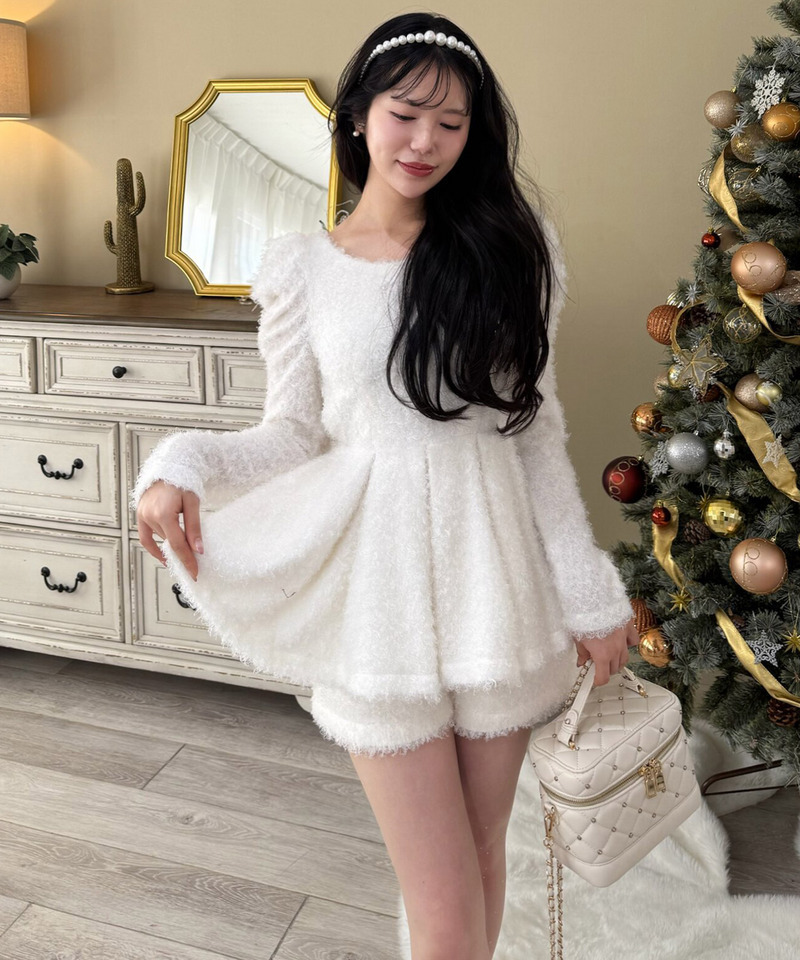 カールボア長袖ペプラムトップス 詳細画像 オフホワイト 12