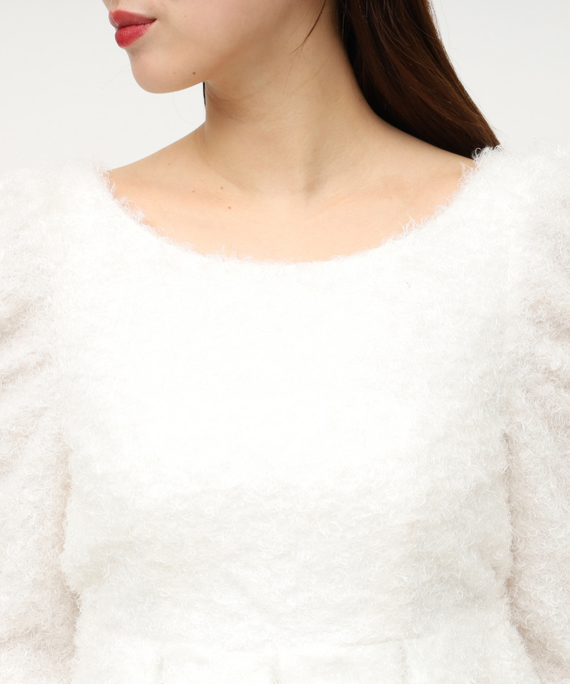 カールボア長袖ペプラムトップス 詳細画像 オフホワイト 4