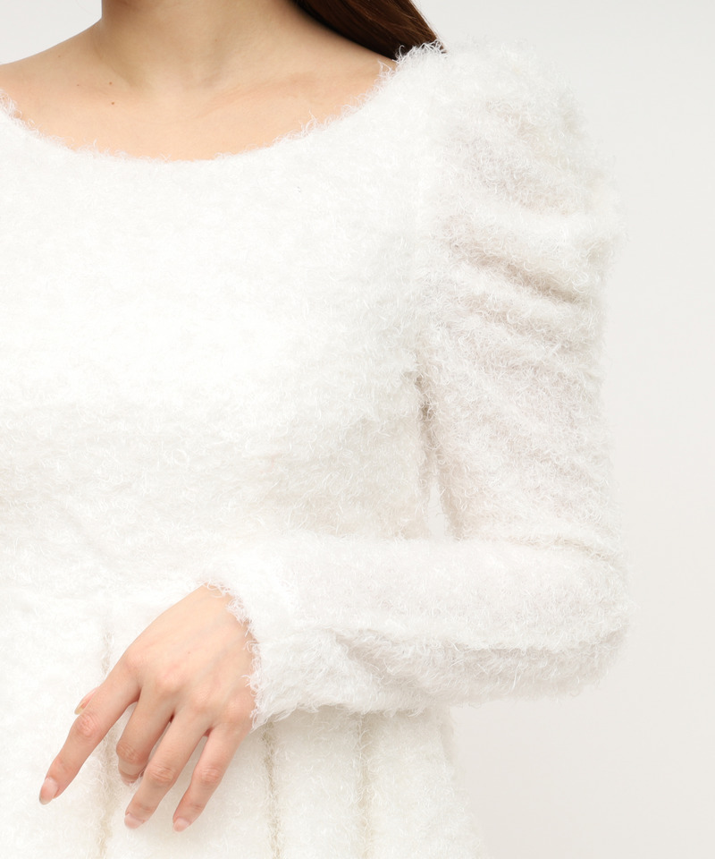 カールボア長袖ペプラムトップス 詳細画像 オフホワイト 7