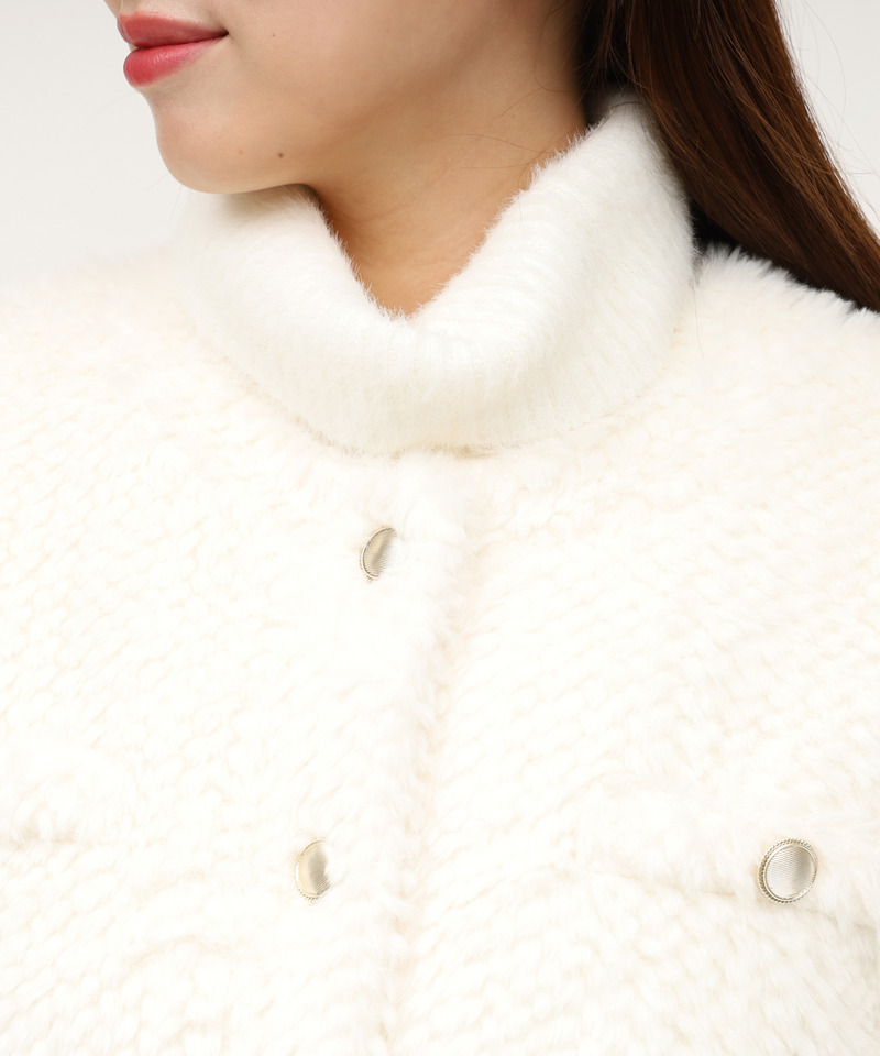 ファーミドルノーカラーコート 詳細画像 オフホワイト 5