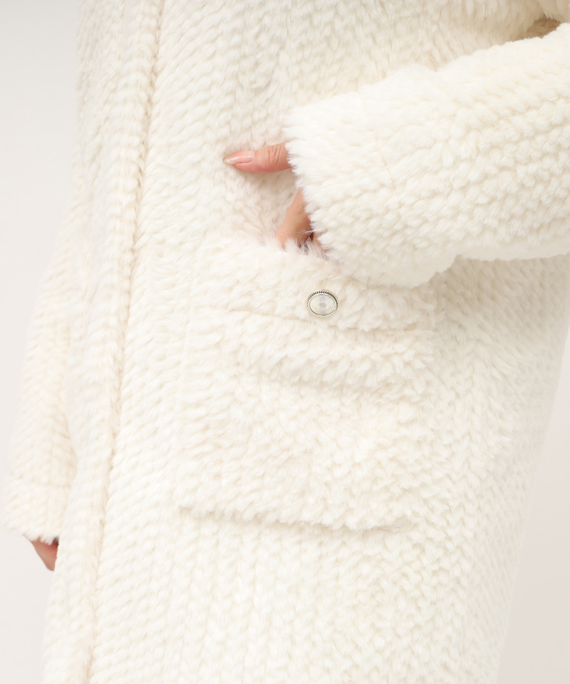 ファーミドルノーカラーコート 詳細画像 オフホワイト 7