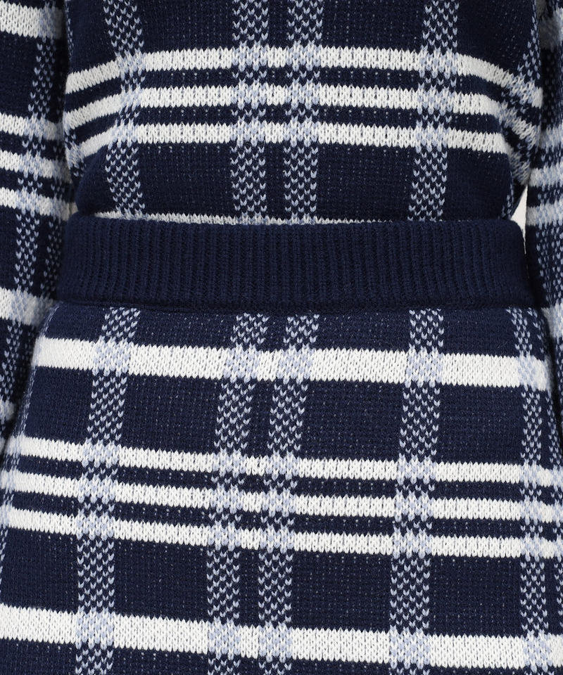 チェックジャガードニットミニセットアップ 詳細画像 ネイビー 6