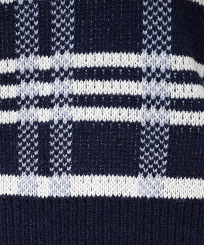 チェックジャガードニットミニセットアップ 詳細画像 ネイビー 7