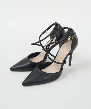 クロスストラップパンプス