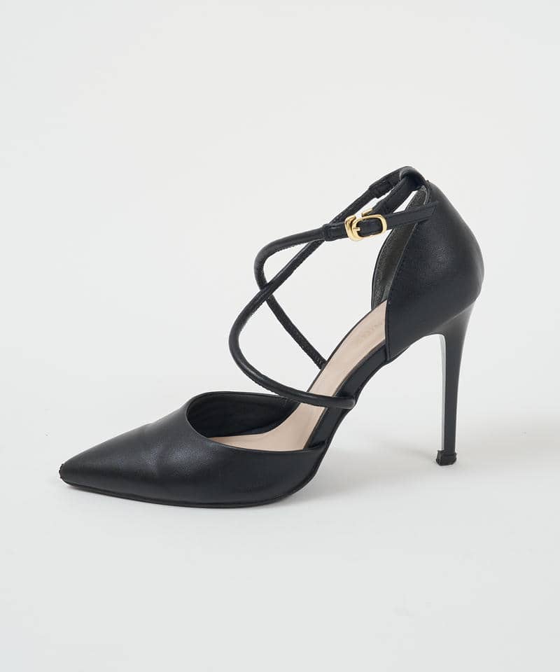 クロスストラップパンプス 詳細画像 ブラック 2
